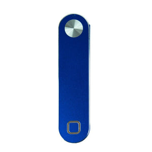 Blauer, verstellbarer iPhone Mount eingeklappt