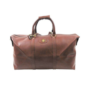 Braune Lederreisetasche mit goldenen Details