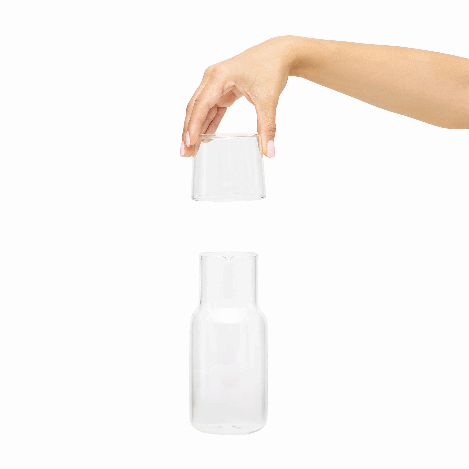 Glass carafe with drinking glass CALMY