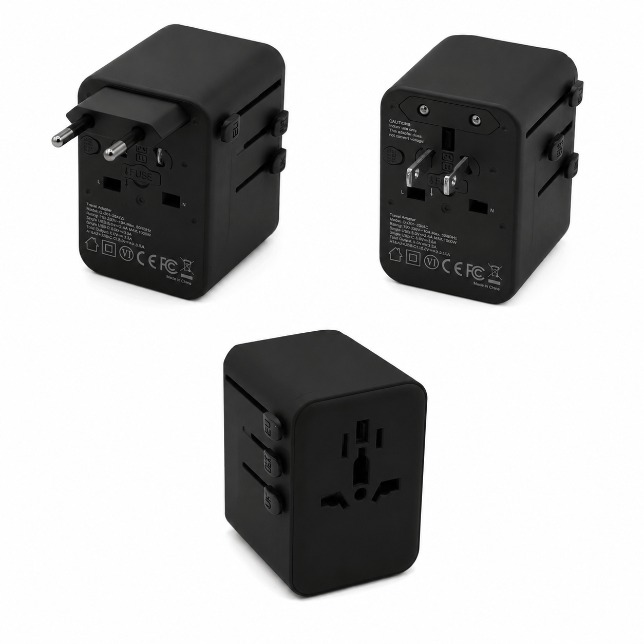 Kolumbus Weltreisestecker 4-in-1 – 150+ Länder, 2x USB-A & 2x USB-C, CE/RoHS - Gebraucht
