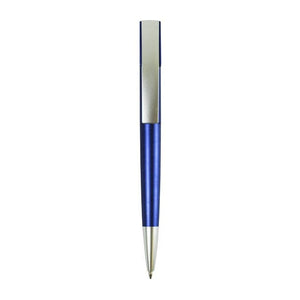 Blauer Kugelschreiber mit silbernen Details