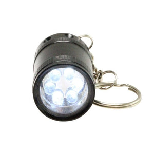 Schwarzer Schlüsselanhänger Taschenlampe von vorne
