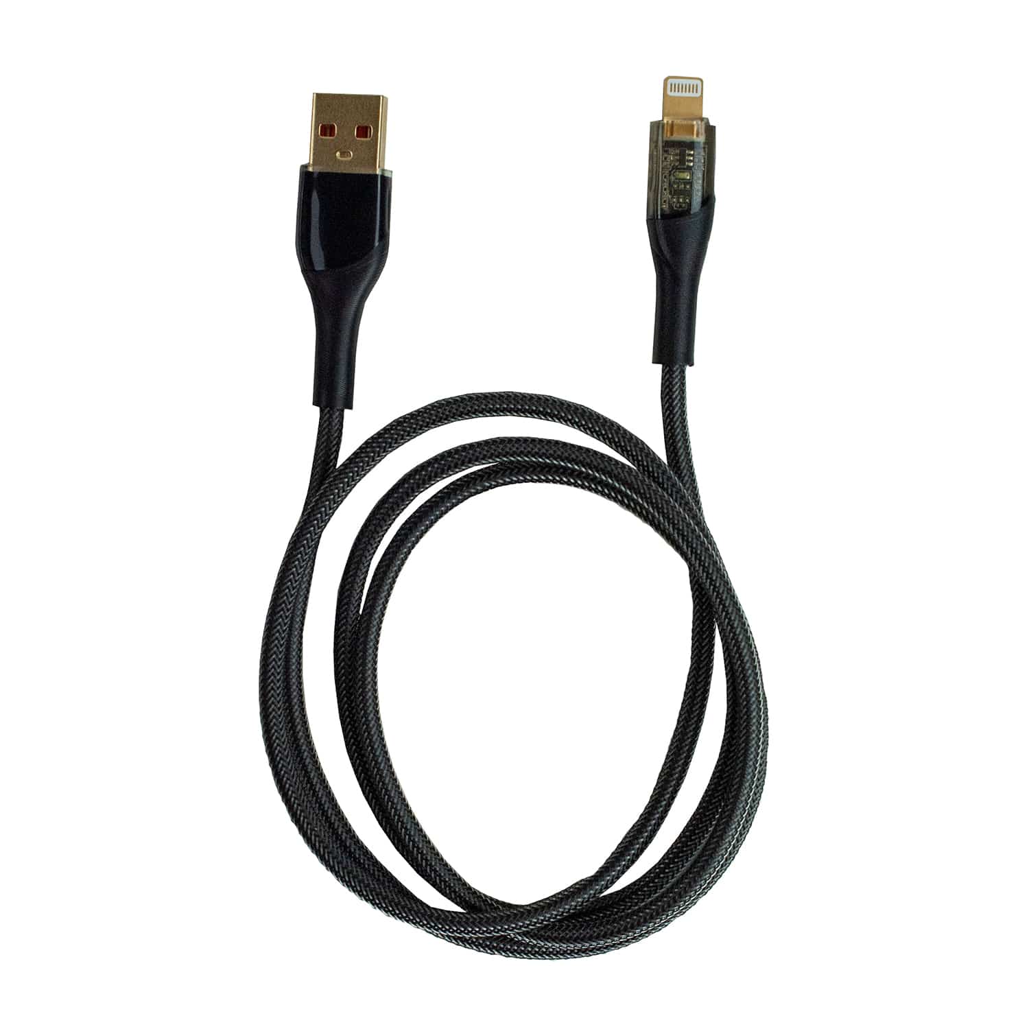 Lightning Ladekabel 1m Schwarz – USB-A Fast Charging geflochten