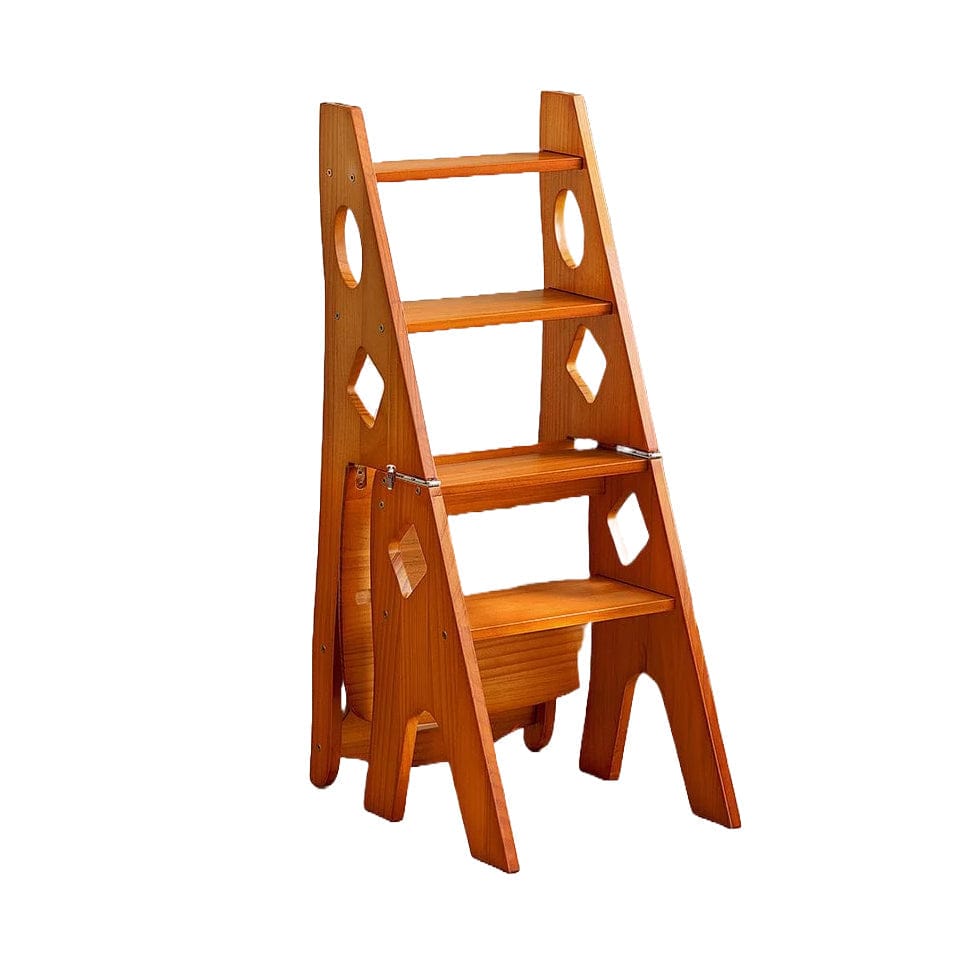 2 in 1 Tritthocker und Stuhl aus Massivholz als Tritthocker