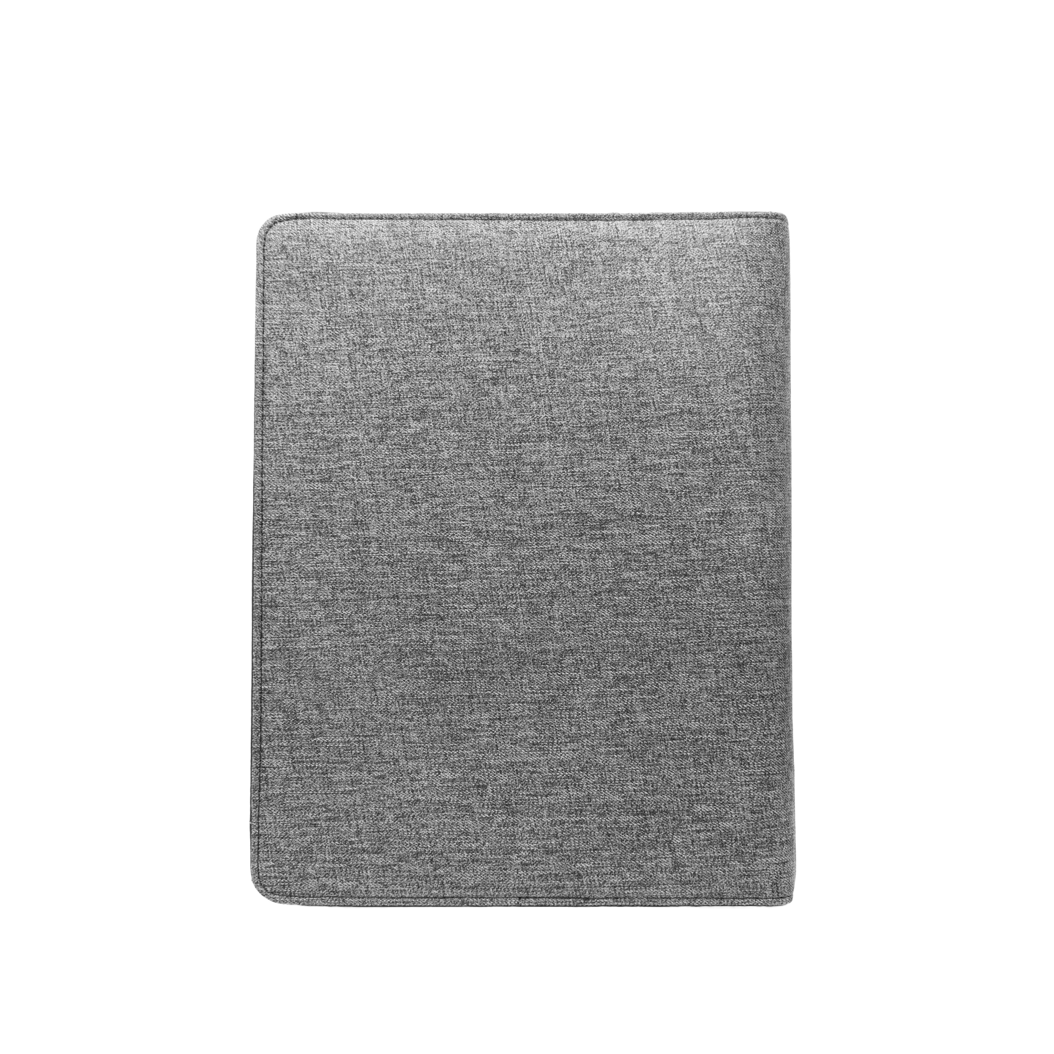 Graue Schreibmappe mit Reissverschluss von unten