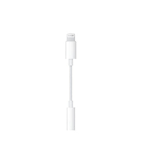 Weisser Kabeladapter von Lightning zu 3.5mm Aux