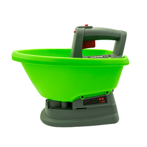 GrĂĽner Universal-Streuer mit grauem Griff von der Seite