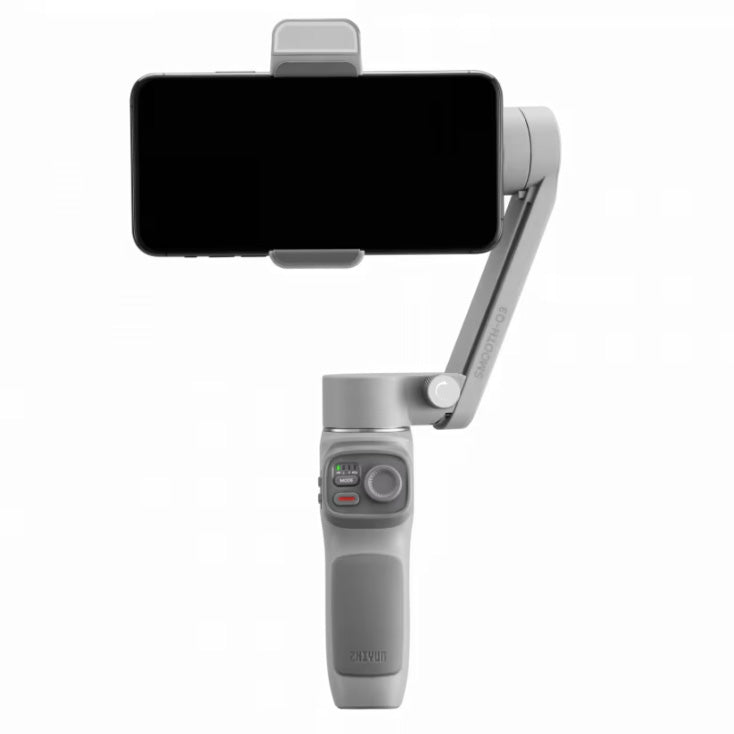 Grauer Selfiestick mit Ständer eingeklappt