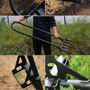 Produktdetails der schwarzen Saatgabel mit fĂĽnf Zacken