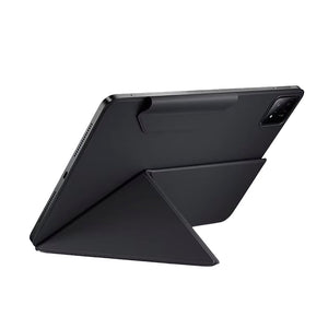 Schwarze, aufgestellte iPad-Hülle