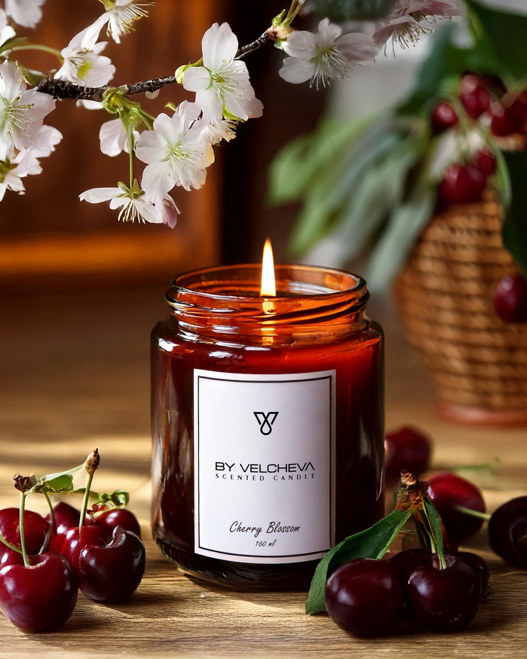 BY VELCHEVA Duftkerze - Cherry Blossom 160 ml