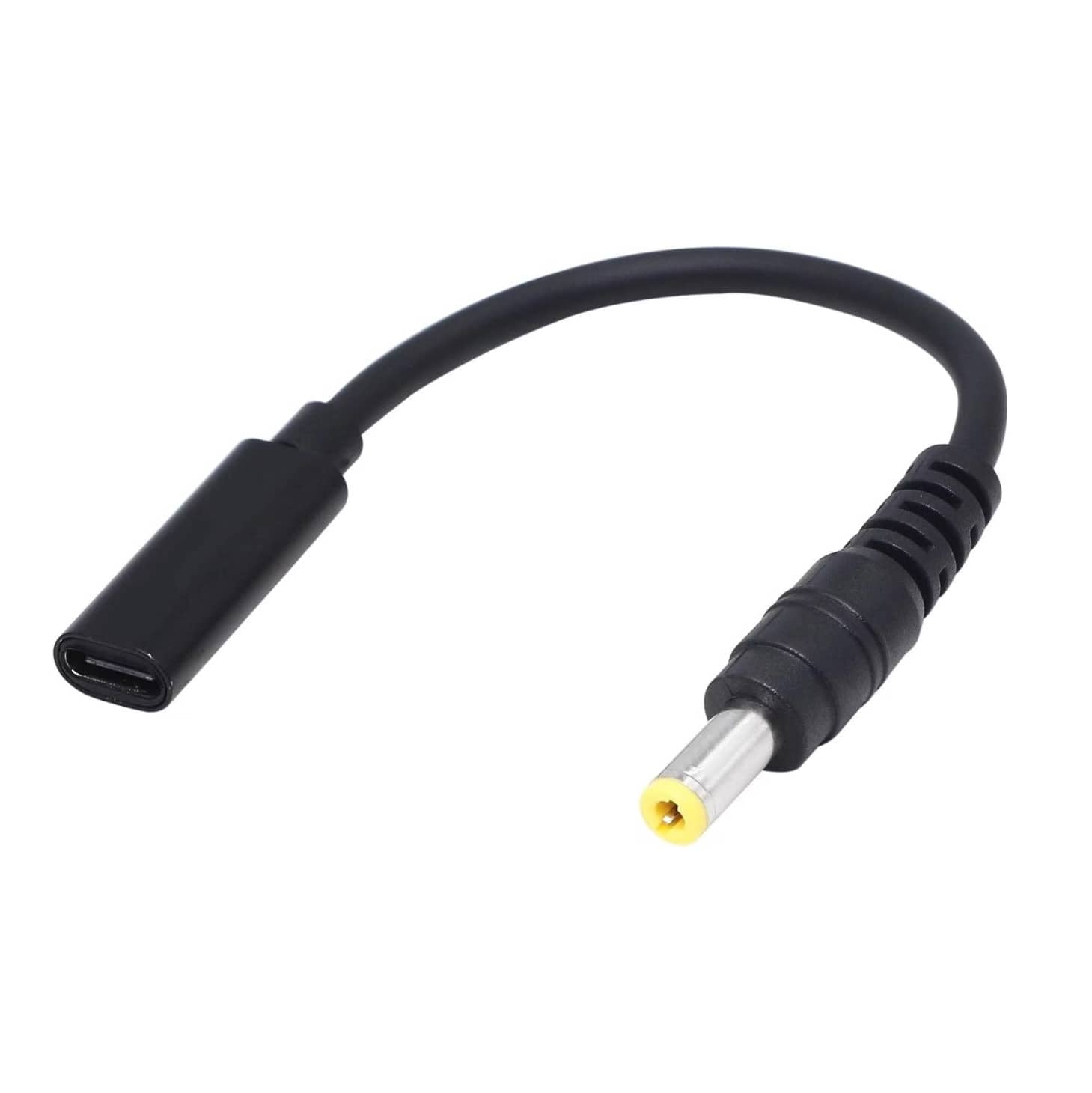 Schwarzes USB-C auf DC-Hohlstecker-Adapterkabel