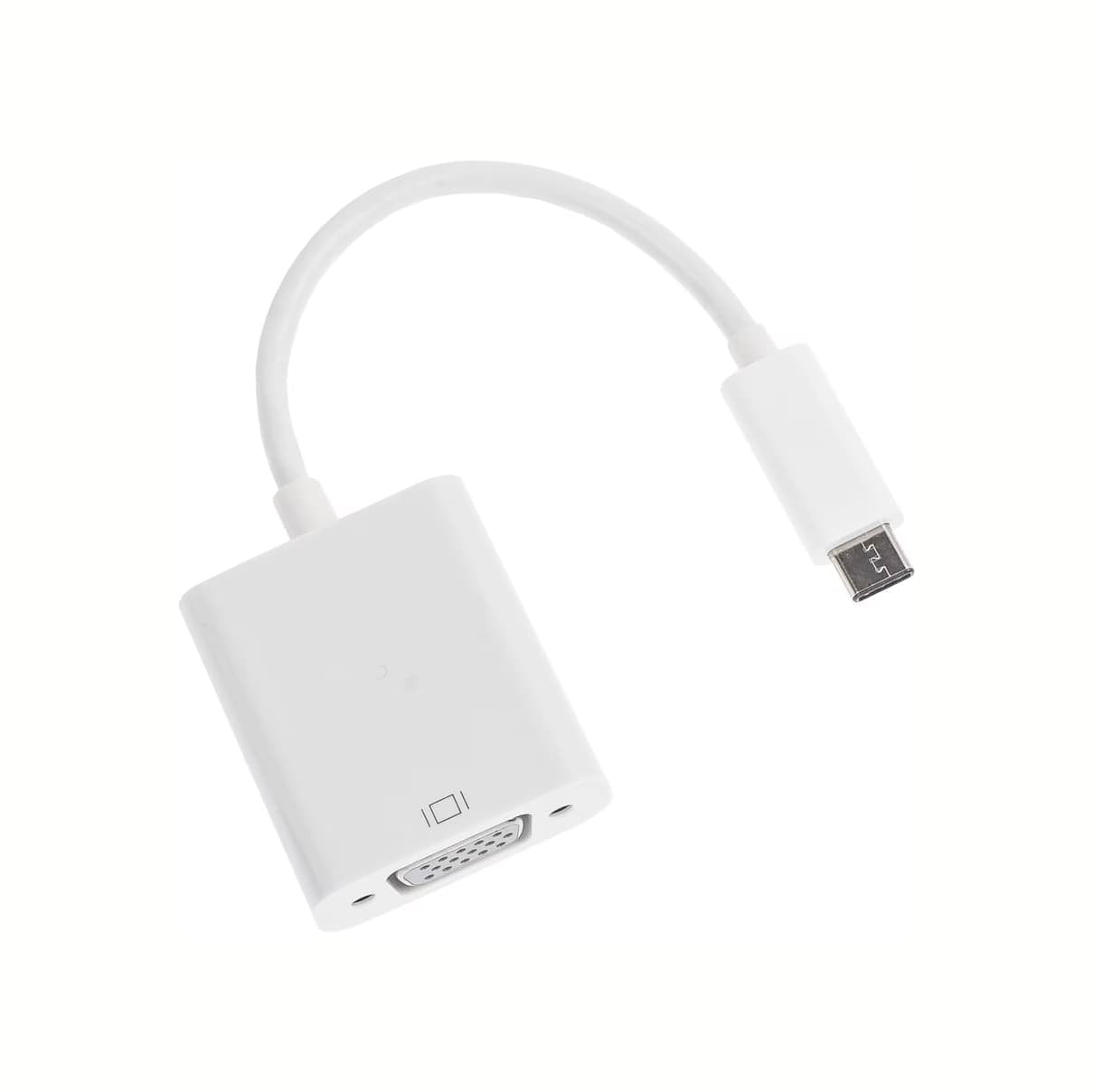 Weisser USB-C zu VGA Adapter von oben