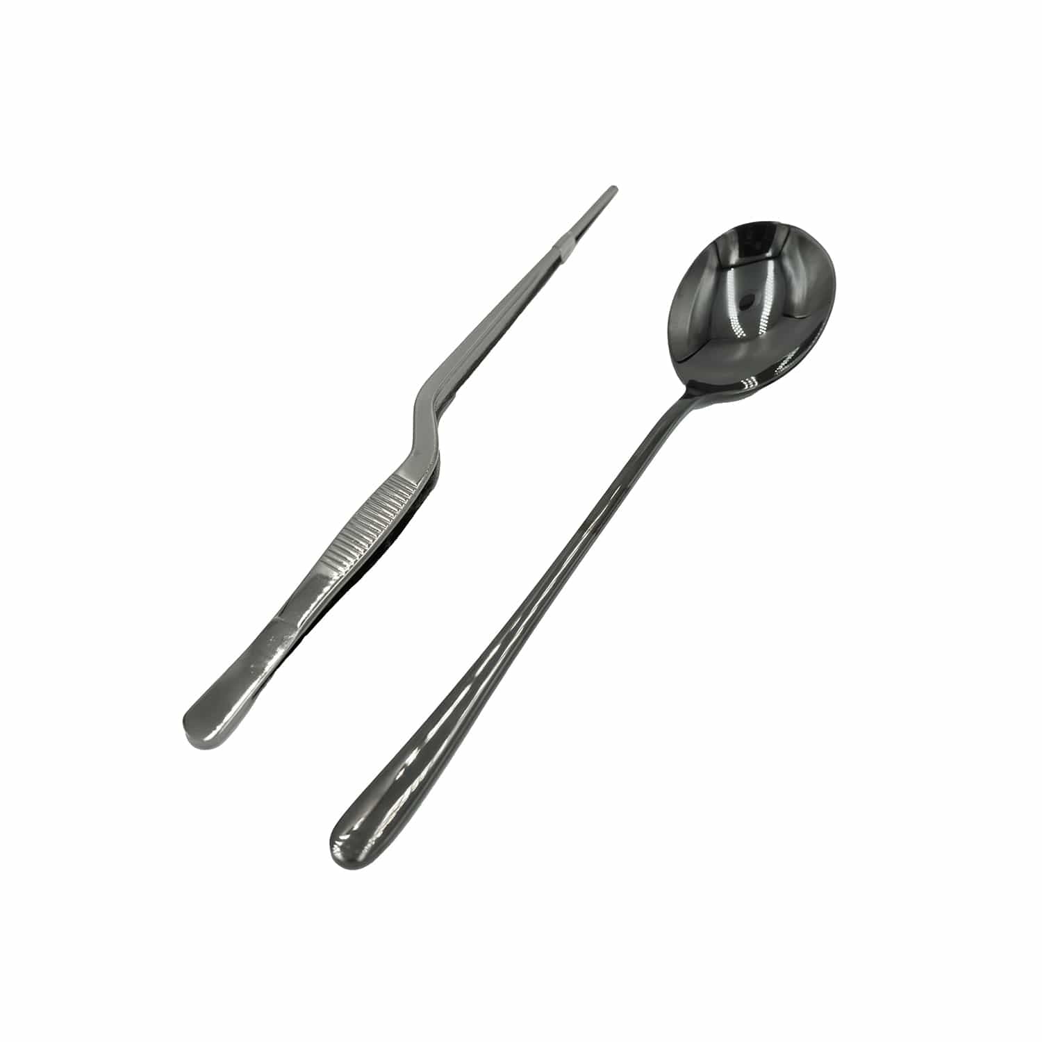Silbernes Gourmet-Set aus Löffel und Zange