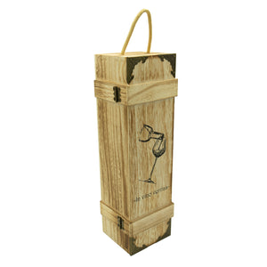 Weinkiste aus Holz für 1 Flasche «In vino veritas»