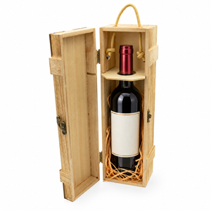 Weinkiste aus Holz für 1 Flasche «In vino veritas»
