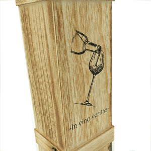 Weinkiste aus Holz für 1 Flasche «In vino veritas»