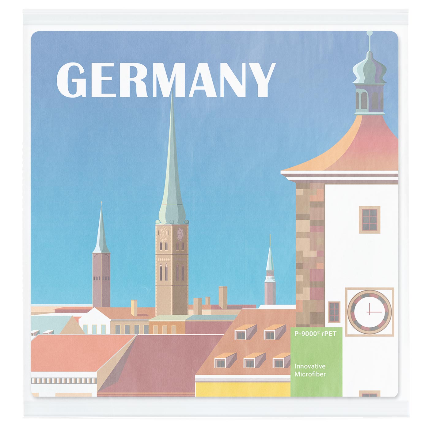 POLYCLEAN rPET Displaytuch 20x20 cm im Pergaminbeutel, All-Inclusive-Paket