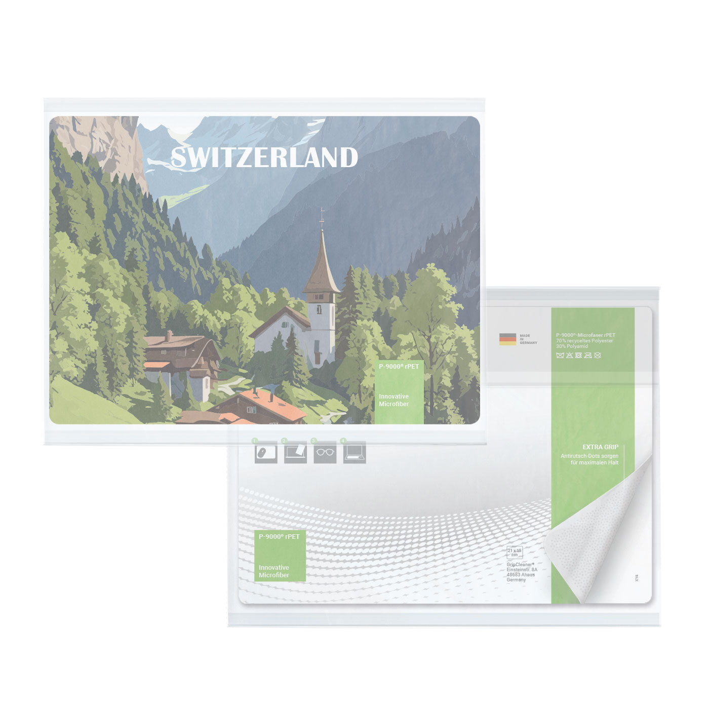rPET GripCleaner® 4in1 Mousepad 21x15 cm, All-Inclusive-Paket