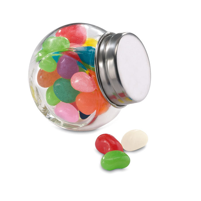 Jelly Beans in Glass Dispenser