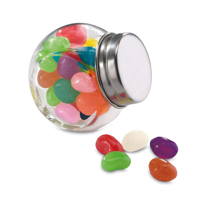 Jelly Beans in Glass Dispenser