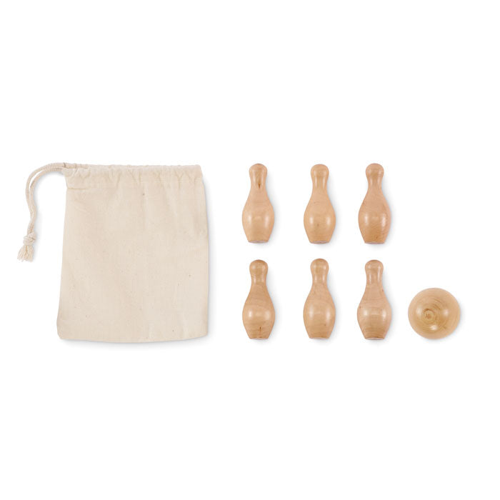 Miniature Bowling Set Pine Wood