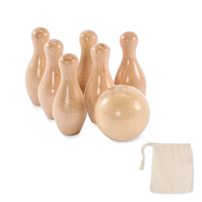 Miniature Bowling Set Pine Wood