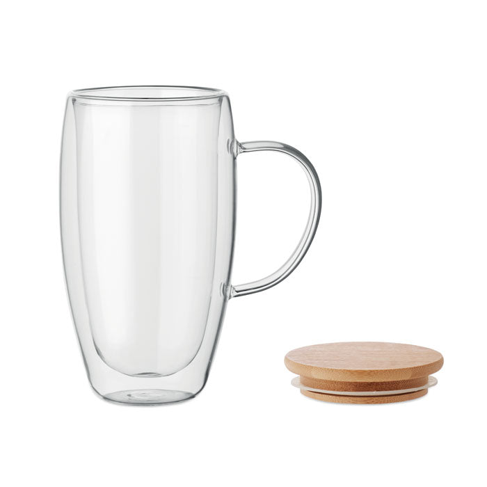 Double-walled glass mug 450ml