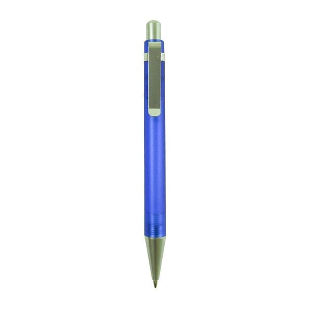 Blauer Kugelschreiber mit silbernen Details