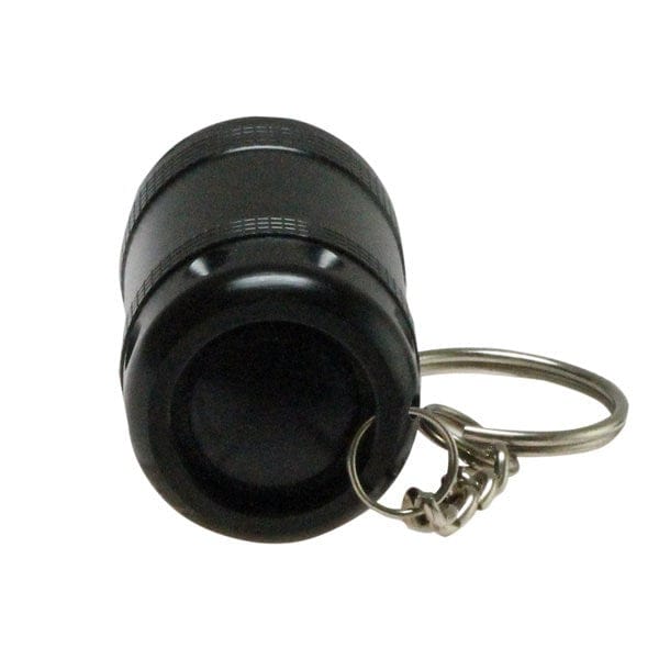 Schwarzer Schlüsselanhänger Taschenlampe von hinten