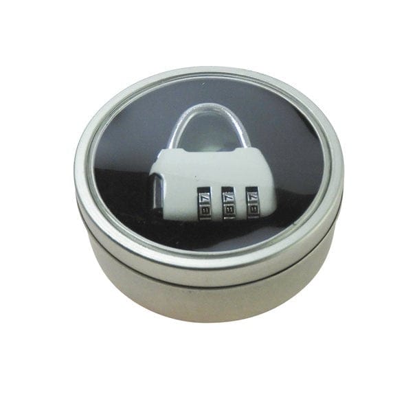 Loki Zahlenschloss aus Metall – 6,8 x 3,5 cm, in Runddose