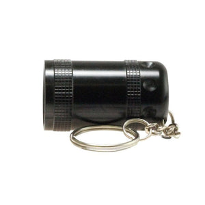 Schwarzer Schlüsselanhänger Taschenlampe  von der Seite