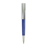Blauer Kugelschreiber mit silbernen Details