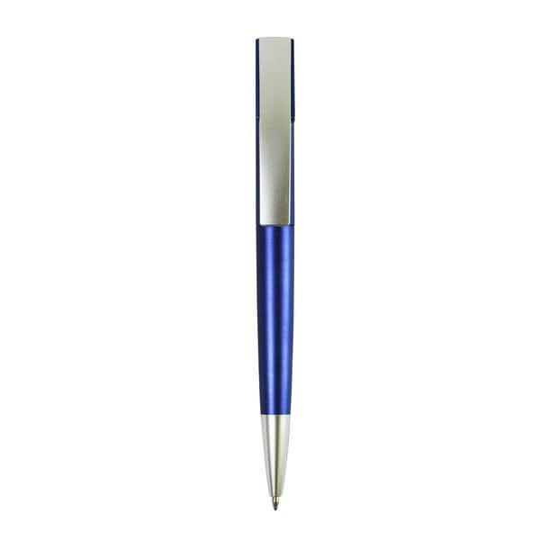 Blauer Kugelschreiber mit silbernen Details