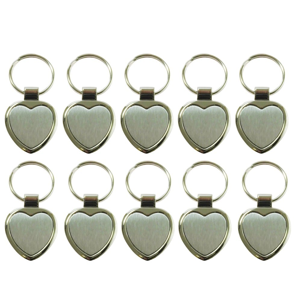 Heartbeat Schlüsselanhänger 10er-Set – Herzform, ca. 3 x 3 cm
