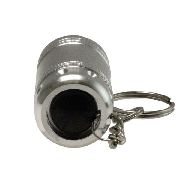 Silberner Schlüsselanhänger Taschenlampe von hinten