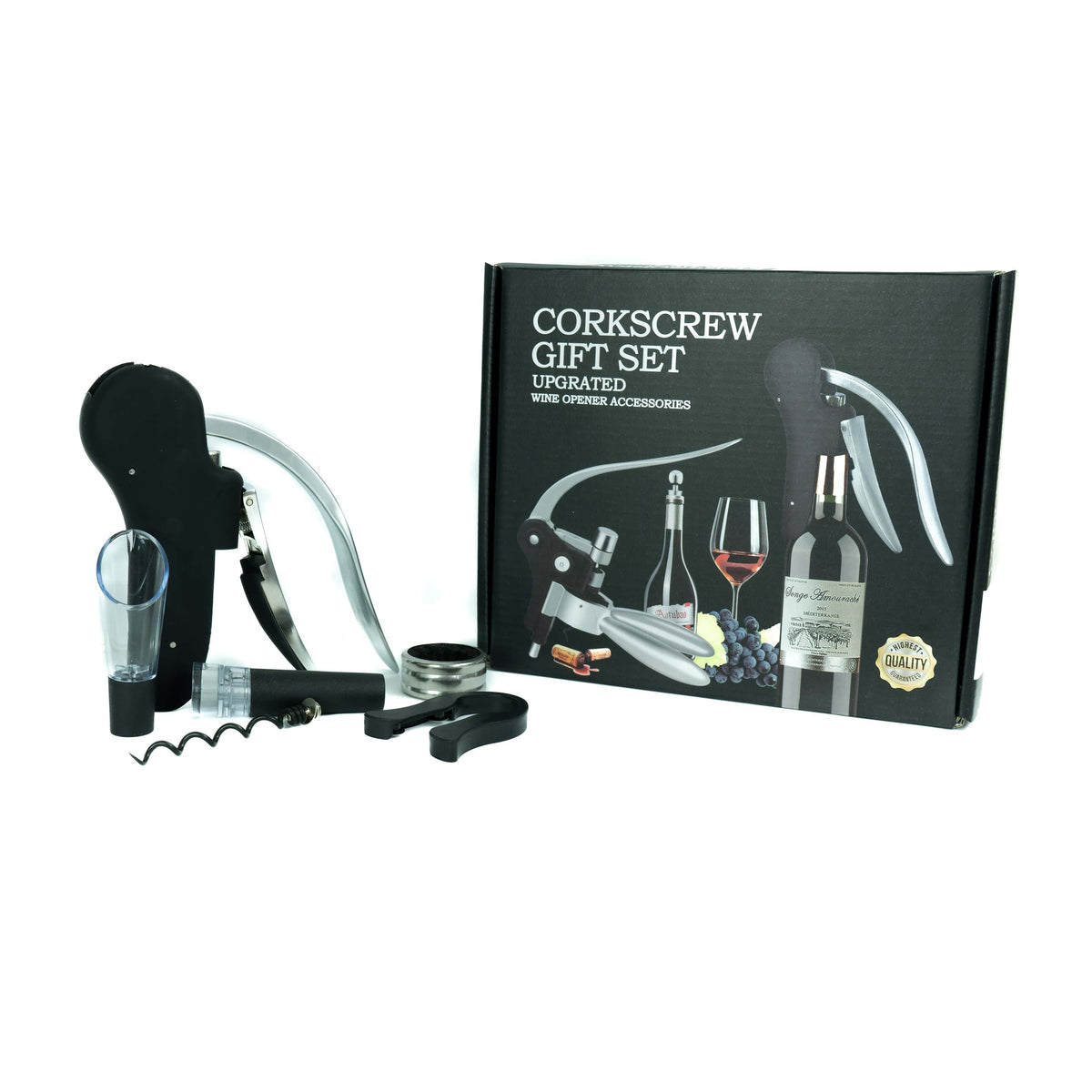 Easy-Lift Korkenzieher-Set 6-teilig – mit Ausgiesser & Stopfer