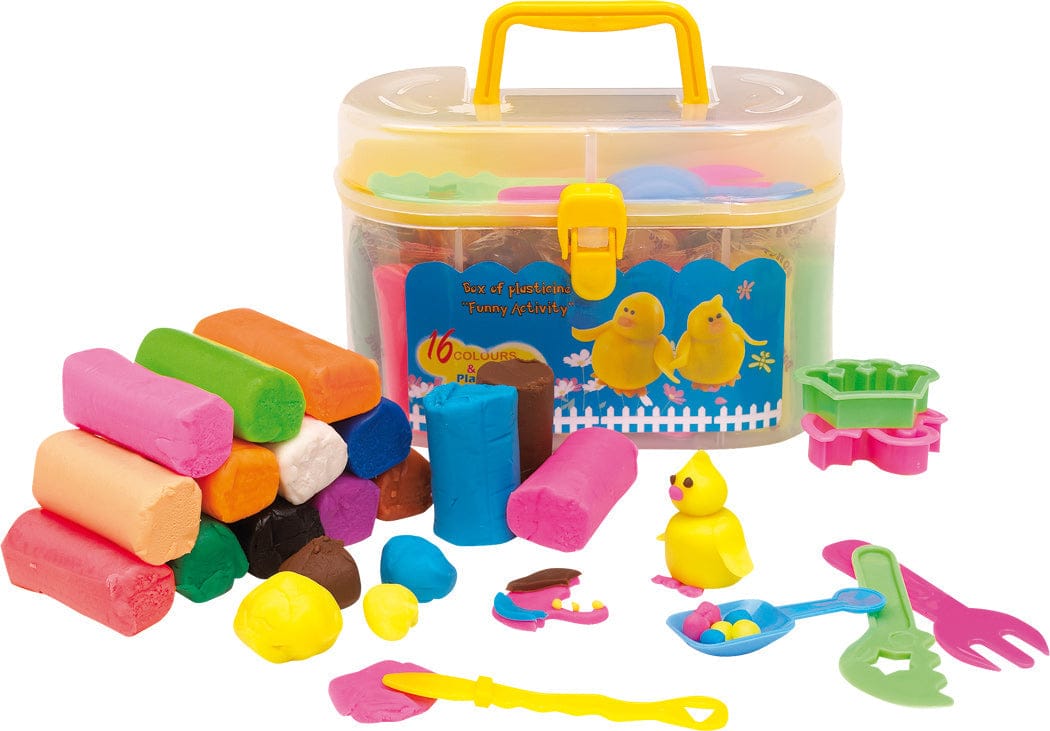 Knetköfferchen Funny Activity – 16 Farben, 2 Förmchen & 4 Werkzeuge, ab 3 Jahren, im Koffer