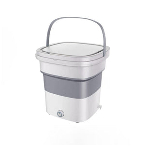 Weiss-garue mini Waschmaschine mit grauem Henkel
