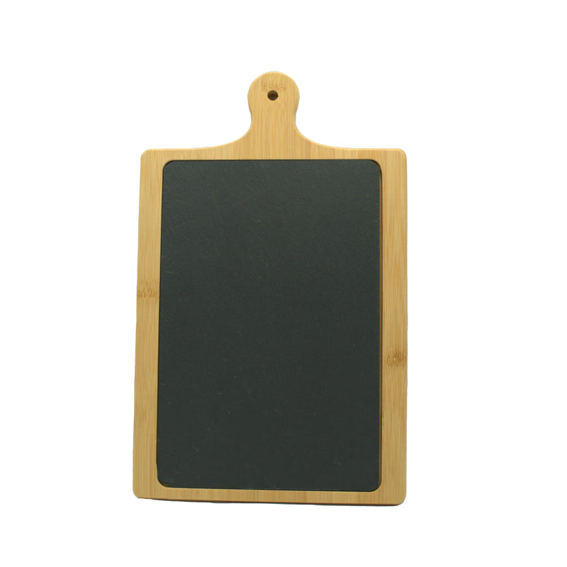 Schneid- und Servierbrett aus Bambus mit Schieferplatte – 25 x 32,5 cm