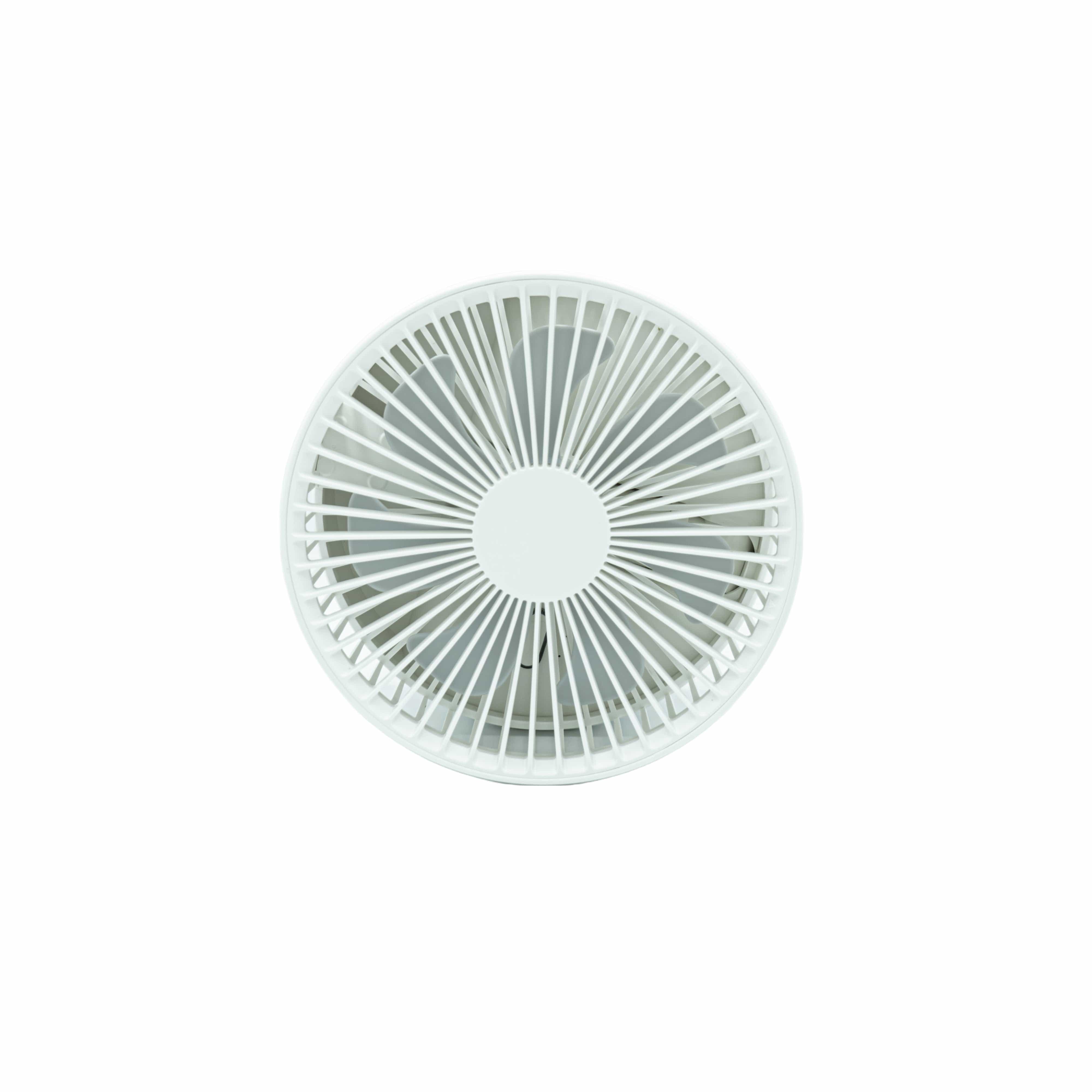Weisser Tisch- und Standventilator von oben