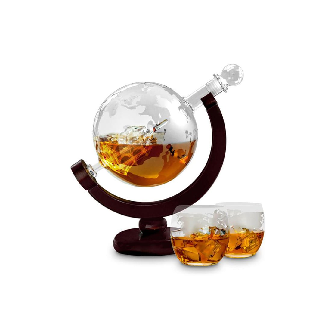 Globus Dekanter-Set – 850 ml Whisky-Karaffe mit Gläsern