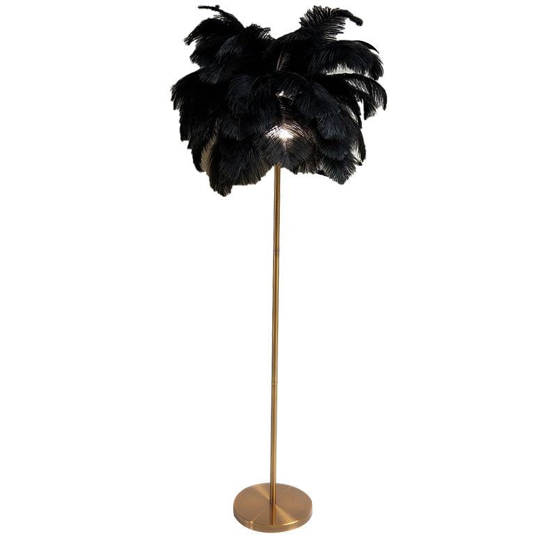 Straussenfeder-Stehlampe