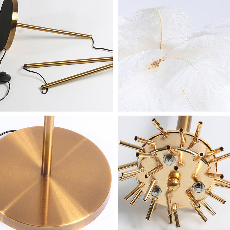 Straussenfeder-Stehlampe