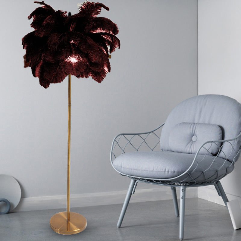 Straussenfeder-Stehlampe, Sessel