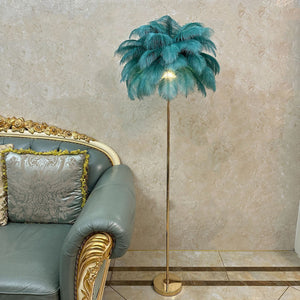 Straussenfeder-Stehlampe