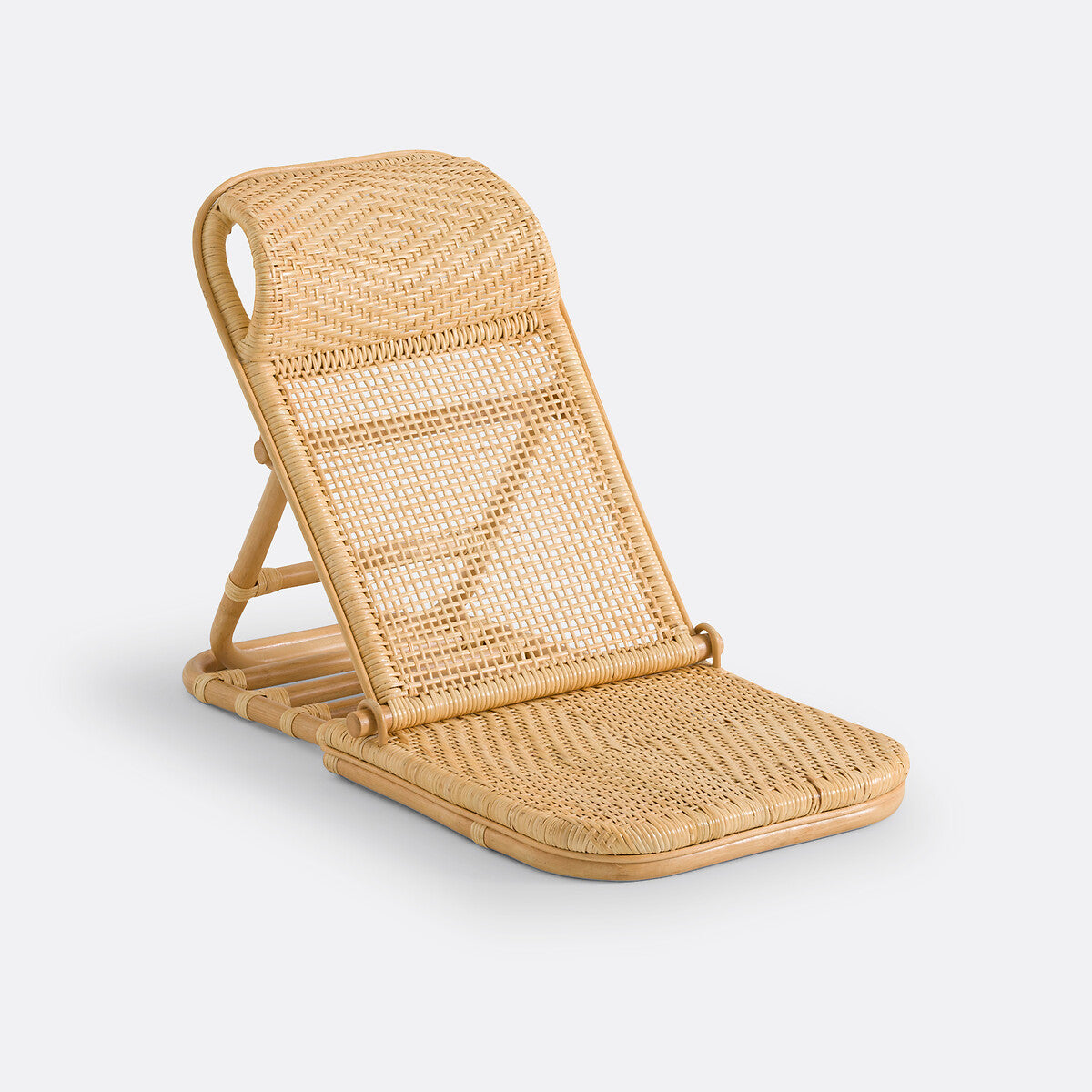 Rattan Strandstuhl mit Kopfstütze