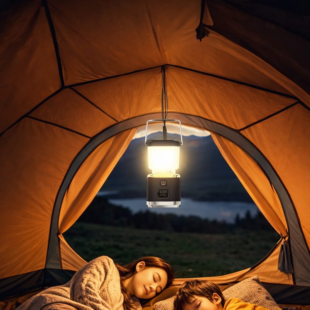 Kompakte LED Camping-Laterne mit USB-C & 3 Lichtmodi – NOVIDARTE AG