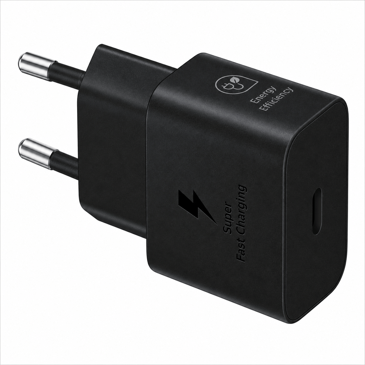 Schwarzer Stecker für CH-Steckdosen mit USB-C Anschluss