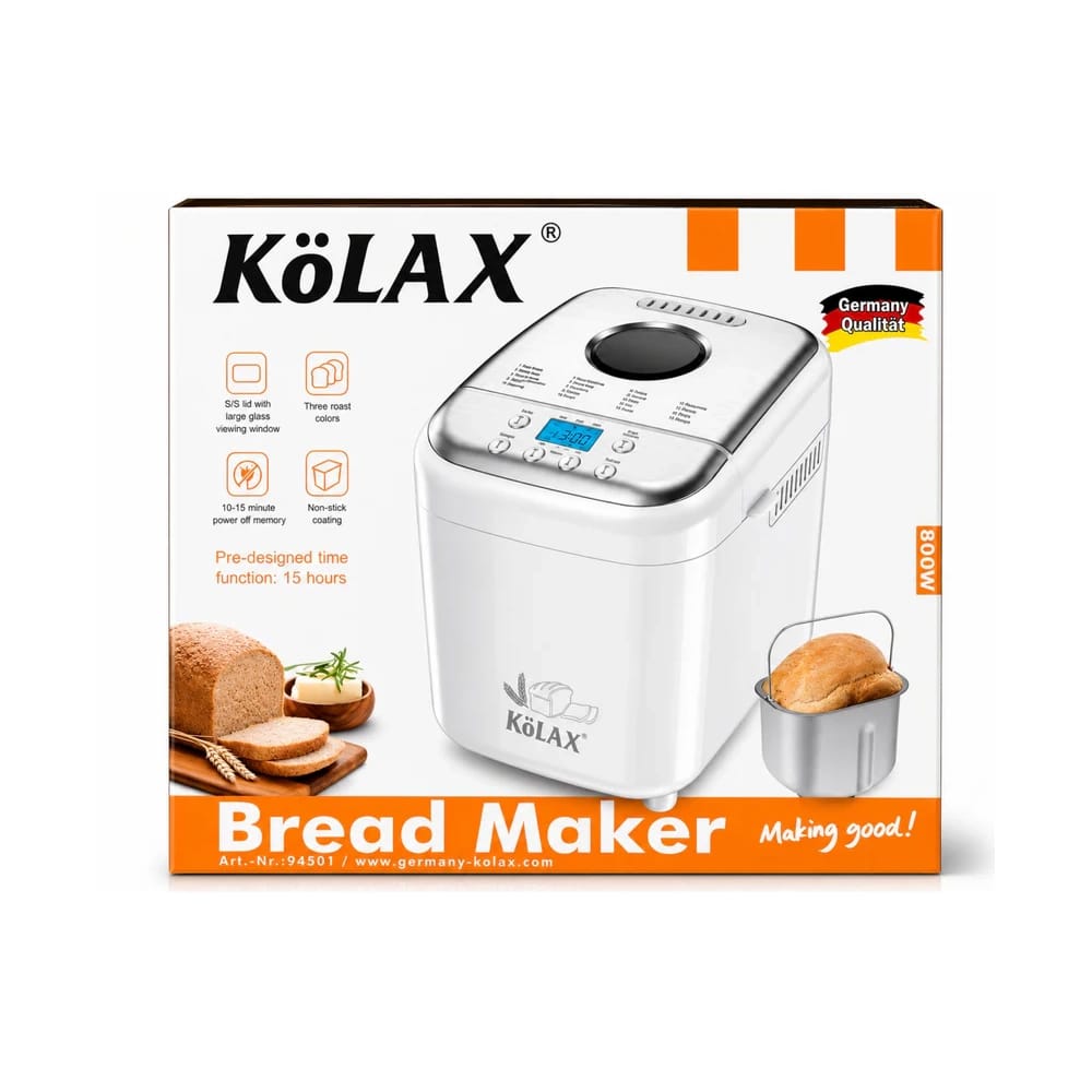 KöLAX Bread Maker – Vollautomatischer Brotbackautomat mit 19 Programmen, 800W – Ansicht 3